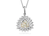 Sterling Silver Ethiopian Opal and White Zircon Pendant With Chain 1.78ctw