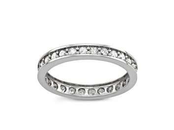 Picture of White Diamond 10K White Gold Eternity Band Ring 0.75ctw