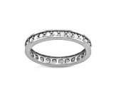 White Diamond 10K White Gold Eternity Band Ring 0.75ctw