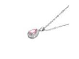 Pink and White Cubic Zirconia Platineve®  Pendant With Chain 2.41ctw