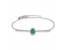 Emerald and White Topaz Sterling Silver Bolo Bracelet