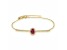 Ruby and White Topaz 14K Yellow Gold Over Sterling Silver Bolo Bracelet