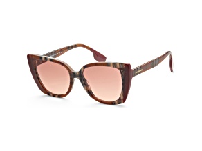 Burberry Women's Meryl 54mm Check Brown/Bordeaux Sunglasses