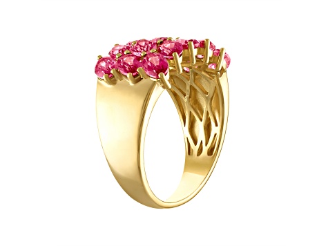 Pink Topaz 14K Yellow Gold Over Silver Ring 4.20ctw