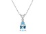 8x5mm Pear Shape Aquamarine with Diamond Accent 14k White Gold Pendant With Chain