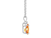 8x5mm Pear Shape Citrine with Diamond Accent 14k White Gold Pendant With Chain