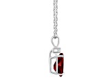 8x5mm Pear Shape Garnet with Diamond Accent 14k White Gold Pendant With Chain