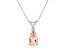 8x5mm Pear Shape Morganite with Diamond Accent 14k White Gold Pendant With Chain