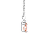 8x5mm Pear Shape Morganite with Diamond Accent 14k White Gold Pendant With Chain