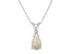 8x5mm Pear Shape Opal with Diamond Accent 14k White Gold Pendant With Chain