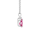 8x5mm Pear Shape Pink Topaz with Diamond Accent 14k White Gold Pendant With Chain