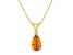 8x5mm Pear Shape Citrine with Diamond Accent 14k Yellow Gold Pendant With Chain