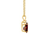 8x5mm Pear Shape Garnet with Diamond Accent 14k Yellow Gold Pendant With Chain