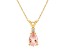 8x5mm Pear Shape Morganite with Diamond Accent 14k Yellow Gold Pendant With Chain