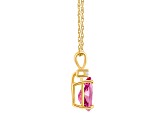 8x5mm Pear Shape Pink Topaz with Diamond Accent 14k Yellow Gold Pendant With Chain