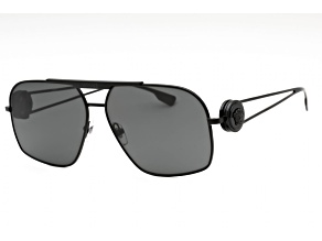 Versace Matte Black Aviator Frame / Dark Gray Lenses Sunglasses