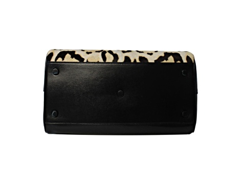 Saint Laurent 12 Hour Calfskin Leather Pony Hair Duffle Bag
