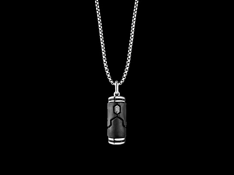 Star Wars™ Fine Jewelry Boba Fett™ Black & White Diamond Black Rhodium Over Silver Pendant 0.20ctw