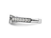 Rhodium Over 14K White Gold Lab Grown Diamond VS/SI GH, Cluster Ring 0.991ctw