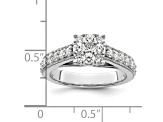 Rhodium Over 14K White Gold Lab Grown Diamond VS/SI GH, Cluster Ring 0.991ctw