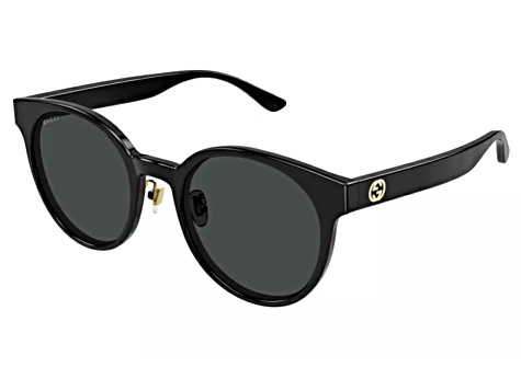 Gucci Black Frame / Gray Smoke Round Lens Sunglasses  display picture 1