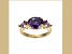 Purple Cubic Zirconia 18k Yellow Gold Over Sterling Silver February Birthstone Ring 5.55ctw