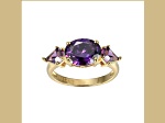 Purple Cubic Zirconia 18k Yellow Gold Over Sterling Silver February Birthstone Ring 5.55ctw