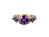 Purple Cubic Zirconia 18k Yellow Gold Over Sterling Silver February Birthstone Ring 5.55ctw