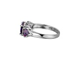 Purple Cubic Zirconia Platinum Over Sterling Silver February Birthstone Ring 5.55ctw