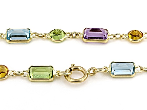 Multi-Gem 14k Yellow Gold 18" Necklace 19.94ctw