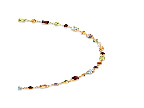 Multi-Gem 14k Yellow Gold 18" Necklace 19.94ctw