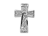 Rhodium Over 14K White Gold 1/2ct. Diamond Filigree Cross Chain Slide