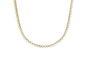 White Lab-Grown Diamond F-G SI 14K Yellow Gold 3 Prong Tennis Necklace 10.00ctw