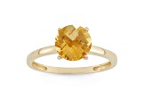 Round Citrine 10K Yellow Gold Ring 1.50ctw