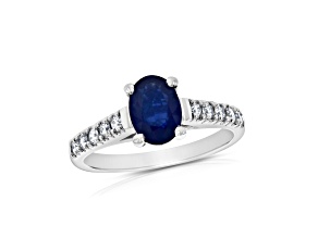 1.60ctw Sapphire and Diamond Ring in 14k White Gold