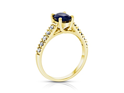 1.60ctw Sapphire and Diamond Ring in 14k Yellow Gold