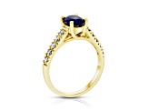 1.60ctw Sapphire and Diamond Ring in 14k Yellow Gold