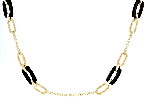 Judith Ripka Black Onyx 14k Gold Clad 38" Necklace