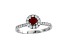 0.65ctw  Ruby and Diamond Ring in 14k White Gold