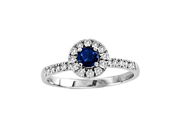 Picture of 0.60ctw Sapphire and Diamond Ring in 14k White Gold