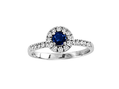 0.60ctw Sapphire and Diamond Ring in 14k White Gold