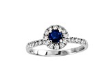 0.60ctw Sapphire and Diamond Ring in 14k White Gold
