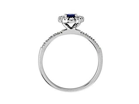 0.60ctw Sapphire and Diamond Ring in 14k White Gold