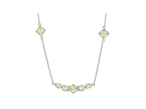 Judith Ripka 5ctw Canary Yellow Bella Luce Rhodium over Sterling Silver Station Necklace