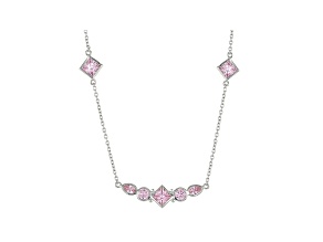 Judith Ripka 5ctw Pink Bella Luce Rhodium over Sterling Silver Station Necklace