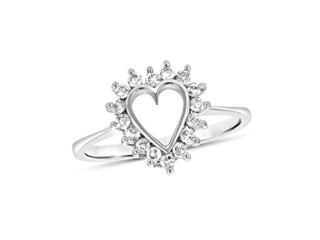 Picture of 0.30ctw Diamond Heart Shaped Ring in 14k White Gold