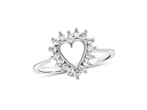 0.30ctw Diamond Heart Shaped Ring in 14k White Gold