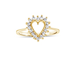 0.30ctw Diamond Heart Shaped Ring in 14k Yellow Gold