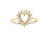 0.30ctw Diamond Heart Shaped Ring in 14k Yellow Gold