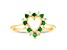 0.27ctw Emerald and Diamond Heart Shaped Ring in 14k Yellow Gold